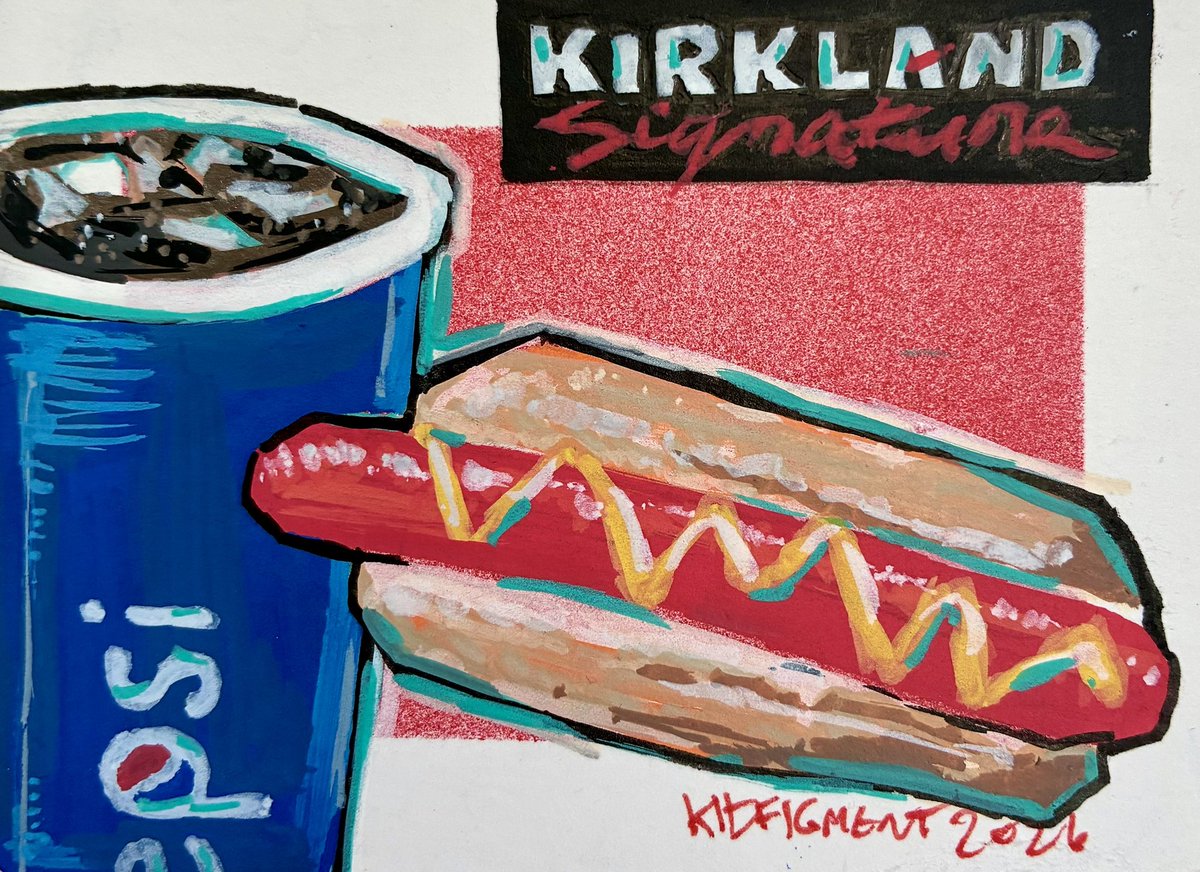 costco hotdog mini painting