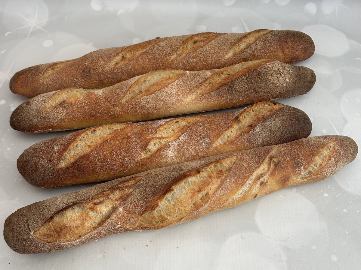 Rob_C_Allen's tweet image. Today’s #Bread - Sourdough loaf and baguettes and a Japanese milk loaf