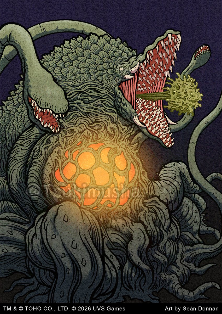 🪴 Biollante

This gigantic overgrown Akira-esque abomination of a plant with Little Shop of Horror vibes that has a glowing abdomen and spits poisonous bile through rows and rows of teeth was tricky to depict but a lot of fun!

<a href="/UniVersusCCG/">UniVersus CCG</a> 
@godzilla_toho