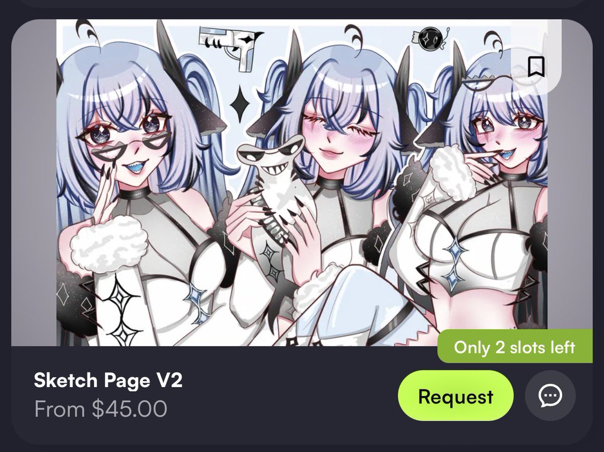 i’ve opened up two experimental slots for sketch pages on vgen! #VGen #VGenOpen 

base price is $45 for 3 colored sketches + background items 🦈 (more info on listing)!
