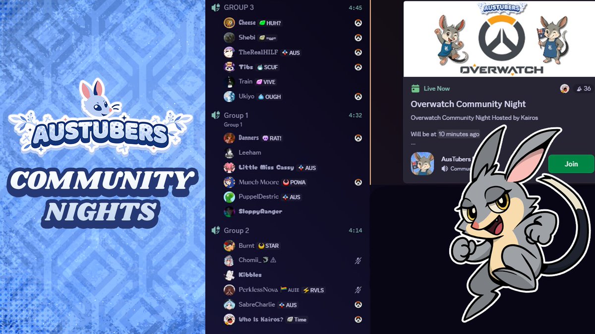 Did you know AusTubers hosts Community Nights every fortnight?

It was so good seeing new and familiar faces jumping in!

If you’re an Australian or NZ VTuber and not in AusTubers yet… what are you doing?! 

Art: Nuemilee