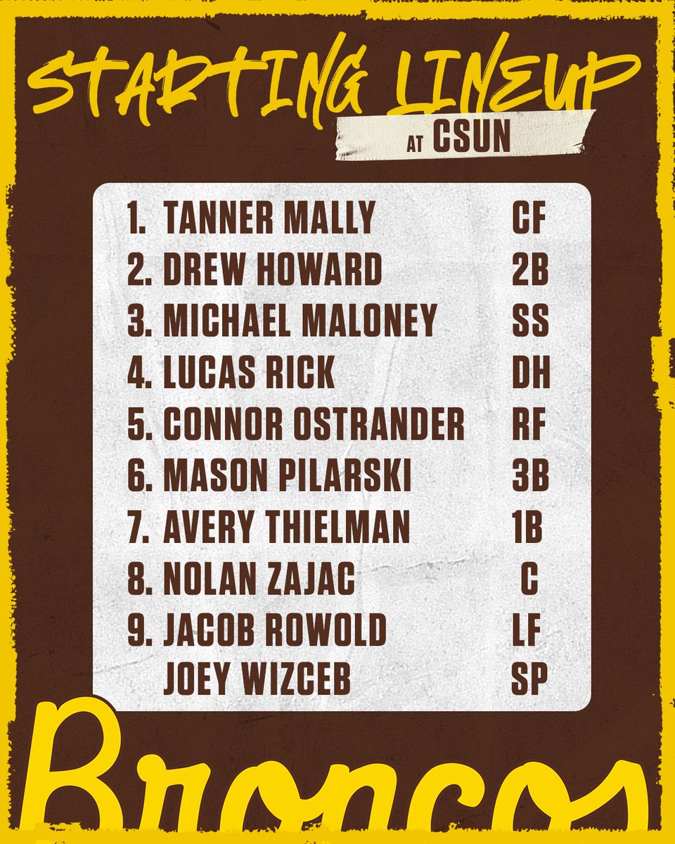 WMUBaseball's tweet photo. Ready for the middle game of the series against CSUN!

#BroncosReign https://t.co/HHiDzh3vlg