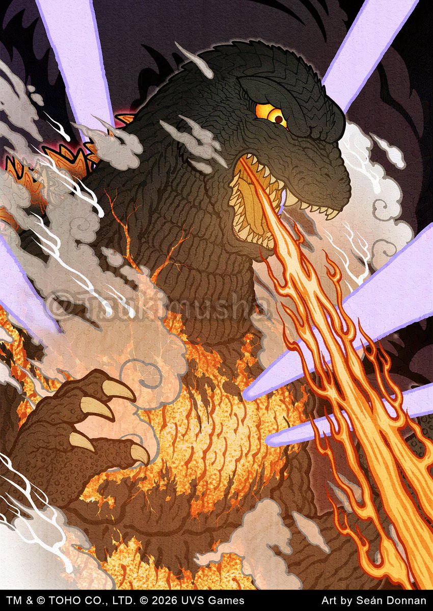 ❤️‍🔥 Burning Godzilla

My final new alt art for Godzilla: Reign of the Kaiju, launching March 13th! I created 15 new illustrations in all. It's been so awesome to meet fans and sign cards and playmats all weekend at Universus Worlds Championship!

<a href="/UniVersusCCG/">UniVersus CCG</a> 
<a href="/Godzilla_Toho/">GODZILLA.OFFICIAL</a>