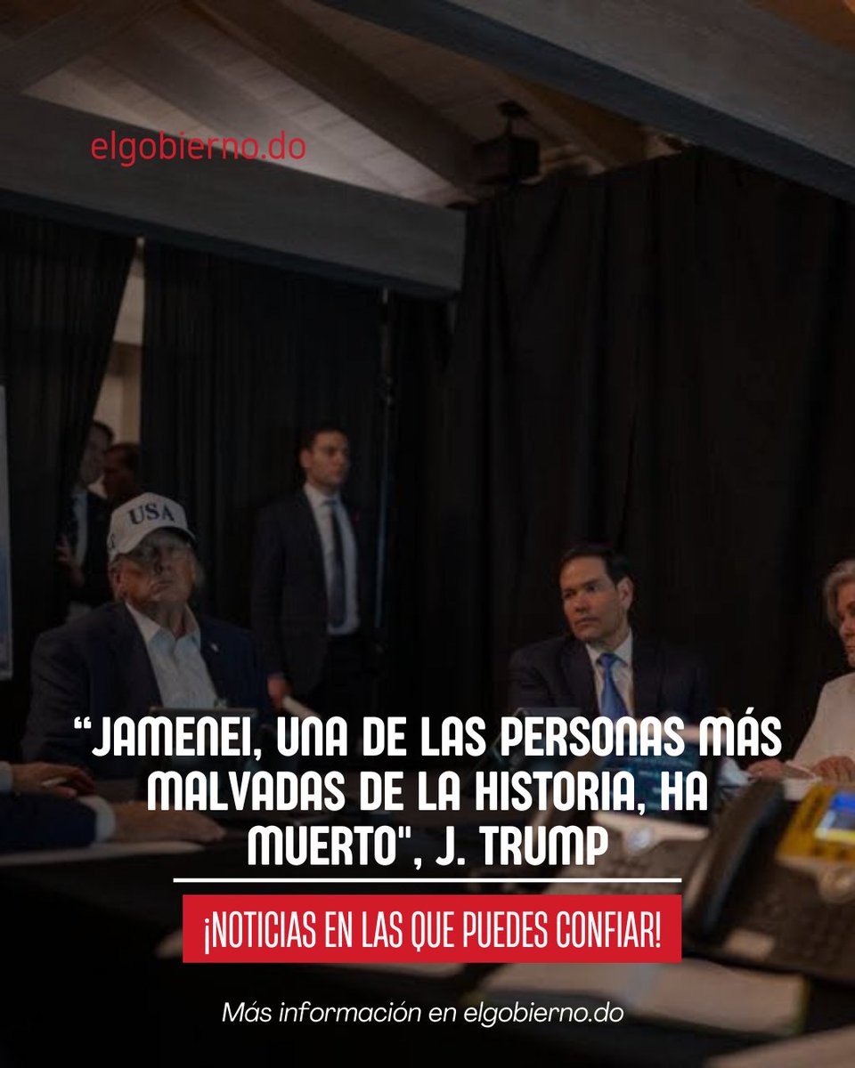 “Jamenei, una de las personas más malvadas de la historia, ha muerto. Esto no solo es justicia para el pueblo de Irán, sino para todos los grandes estadounidenses y las personas de muchos países del mundo que han sido asesinadas o mutiladas por Jamenei...” —Presidente Donald J.