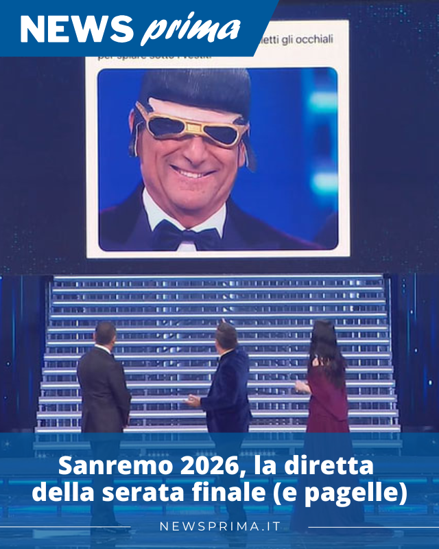 NewsPrima_it's tweet photo. https://t.co/4ZQwraSksL
#sanremo2026 #sanremo #direttasanremo #finalesanremo https://t.co/qVfvhy5LmK
