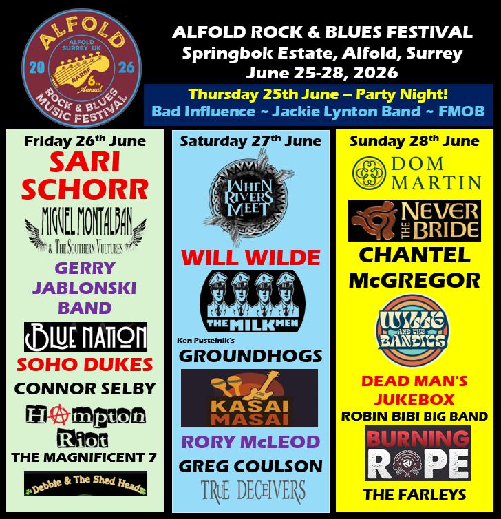 Alfold Rock & Blues Festival 25-28 June 2026 tweet media