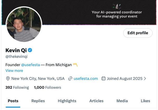 thekevinqi's tweet photo. Just crossed 1,000 followers on X after 6 painful months. 🥂

Here’s what actually worked (and what didn’t):

✅ Posting daily
✅ ~5 posts + 50 replies/day
✅ Sharing real numbers + insights

❌ Waiting for virality
❌ One “big tweet” saving you
❌ Perfect content

Truth: Growth wasn’t exponential.
It was painfully linear.