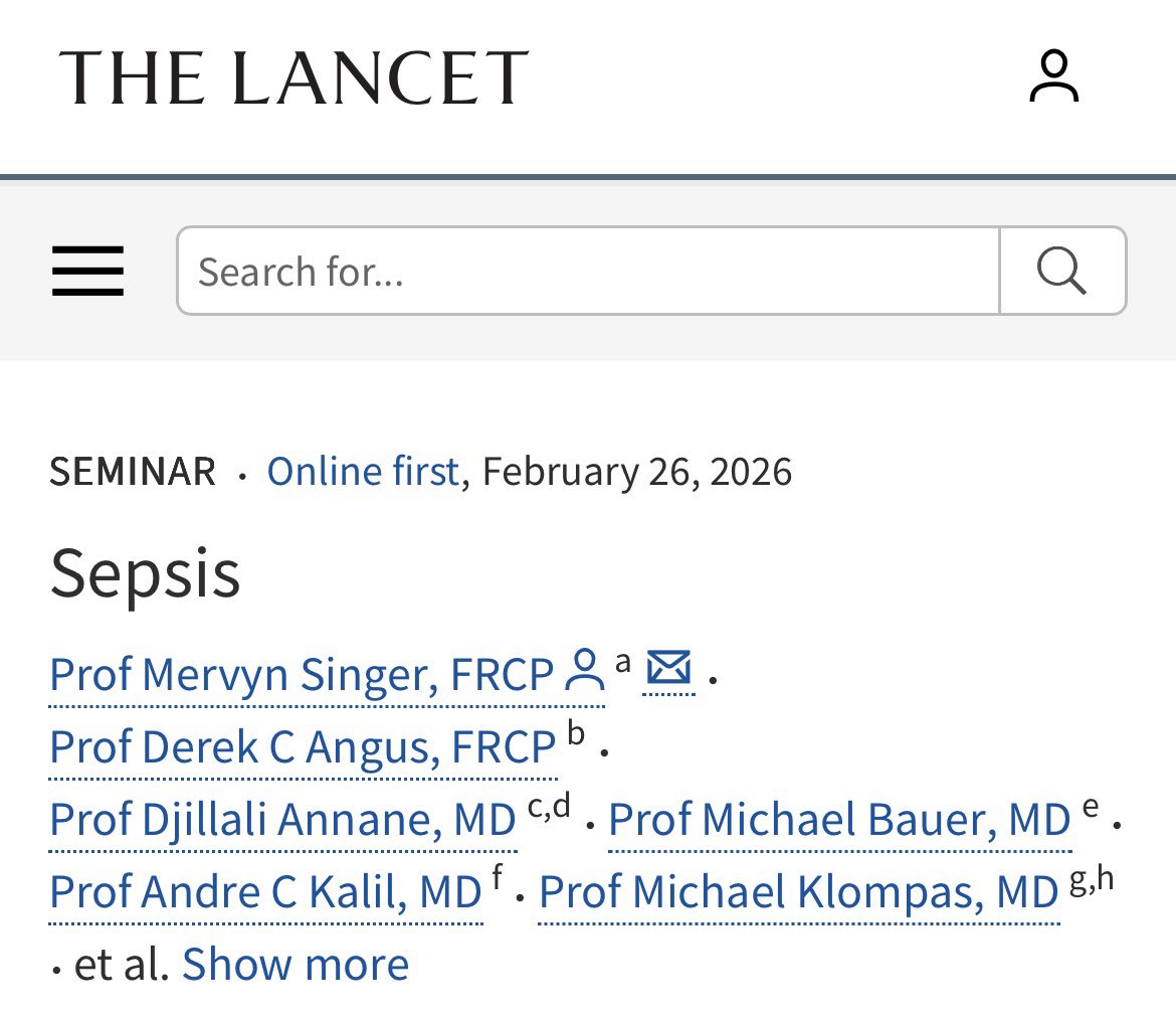 AliSMV7's tweet photo. 🔺Sepsis (The Lancet Seminar)

🙂

https://t.co/PCJktm6OlG https://t.co/y1J0V4xIf5