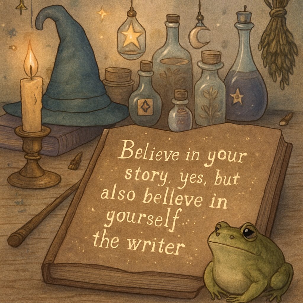 Octoberarden's tweet photo. Believe in your story, yes, but also believe in yourself: the writer. Magic is everywhere, and it blossoms with belief. 
#WritingAdvice #ADHD #Writingfiction #LGBTfiction https://t.co/sG6qH3NmP7