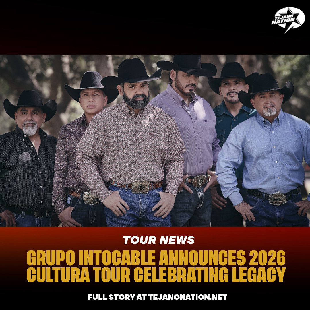 TejanoNation's tweet photo. Grupo Intocable Announces 2026 Cultura Tour Celebrating Legacy and Hollywood Walk of Fame Honor https://t.co/nVMc8OhXTQ https://t.co/b0vmoPoAz5