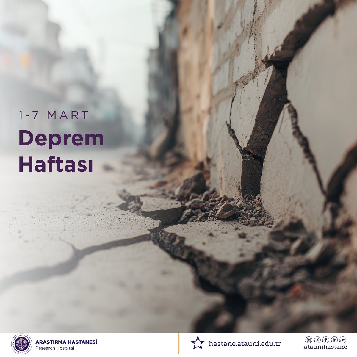 Deprem Haftası, afetlere karşı bilinçli ve hazırlıklı olmanın önemini hatırlatır. Deprem öncesi alınacak tedbirler ve doğru davranış biçimleri, can kayıplarını azaltmada hayati rol oynar. Güvenli yaşam için önlem almayı ihmal etmeyin.
<a href="/atauni1957/">Atatürk Üniversitesi</a>
#DepremHaftası #AfetBilinci