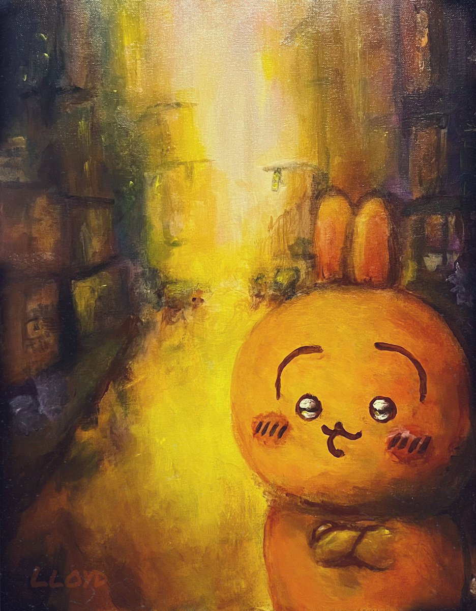 FrPunkjack's tweet photo. Usagi in New York comm painting https://t.co/6IrJqHcsYC