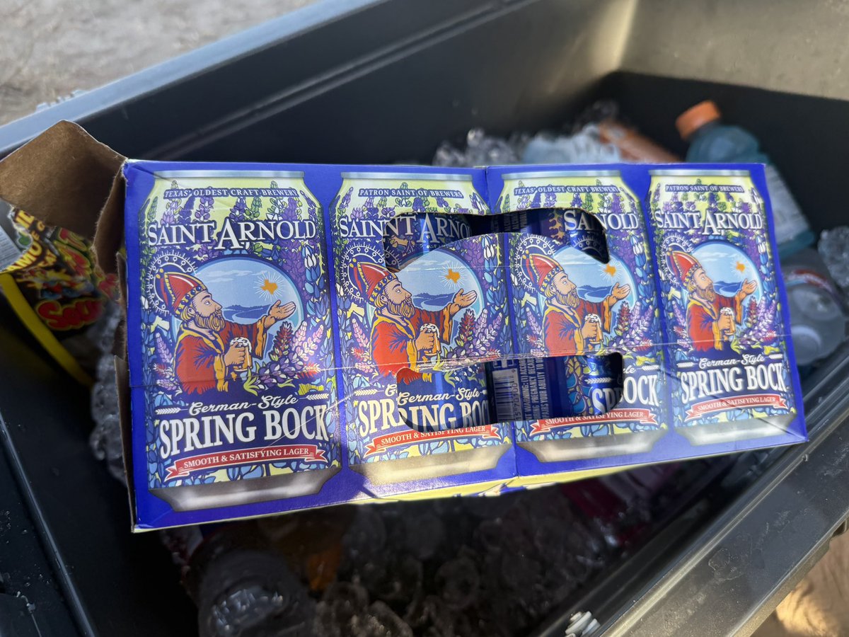 We love our partnership with <a href="/SaintArnold/">Saint Arnold Brewing Company</a> and they absolutely nailed it with the Spring Bock. Royal bluebonnet cans and a smooth caramel bock flavor. Don’t pass up next stop and your local store!! Seasonal. Don’t pass it up. #SaintArnolds