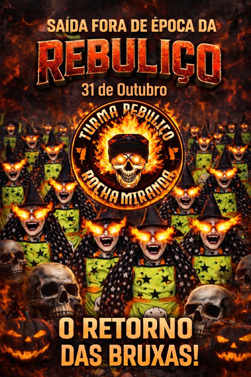 Rebulicoofc's tweet photo. Saída fora de época,anota aí dia 31 de outubro as Bruxas estarão na pista de novo! https://t.co/JMSiE2L8Bq