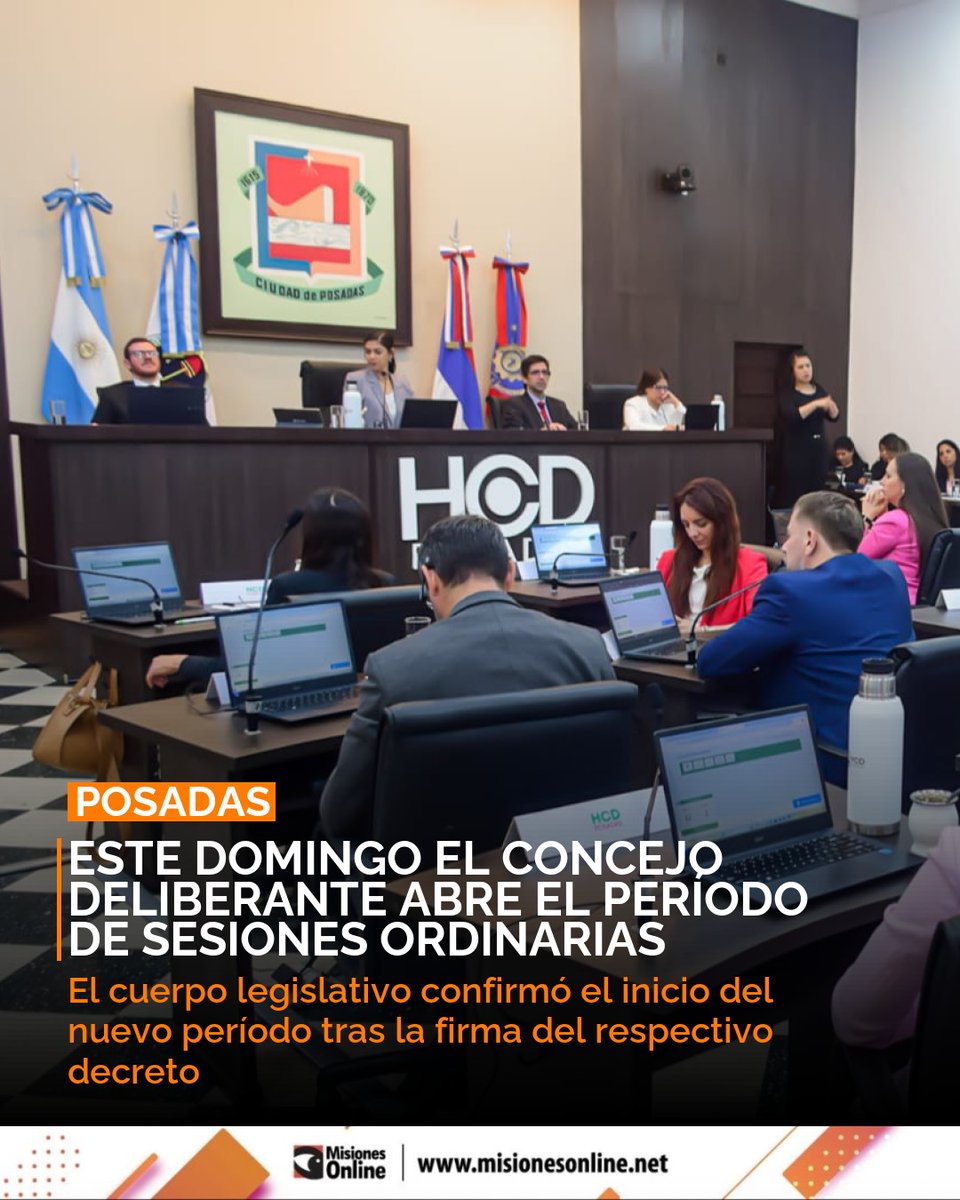misionesonline's tweet image. El Concejo Deliberante de Posadas inicia sus sesiones ordinarias 2026 este domingo 1º. 🗓️ El presidente firmó el decreto de convocatoria para la apertura del cuerpo legislativo. misionesonline.net/2026/02/28/con… #Posadas #Concejo #Legislativas
