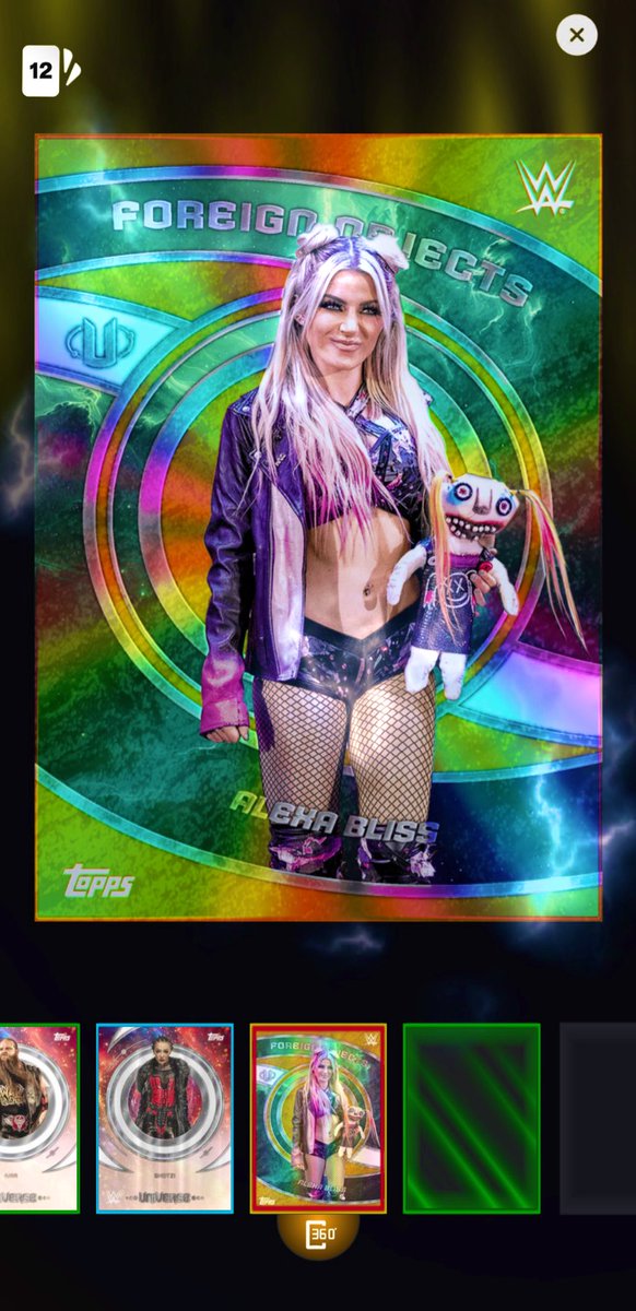 xKittehPryde's tweet photo. I can’t believe I freaking Pulled a Legendary @AlexaBliss_WWE Card on @ToppsSLAM ‼️❕‼️
#ToppsSLAM
#WWEuniverse https://t.co/292G2jgrxB