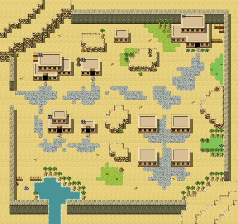 CreatorHoneoEX's tweet photo. 砂漠の町マップです。

#RPGツクール
#ゲーム制作
#indiegame https://t.co/hmGSrxx03c
