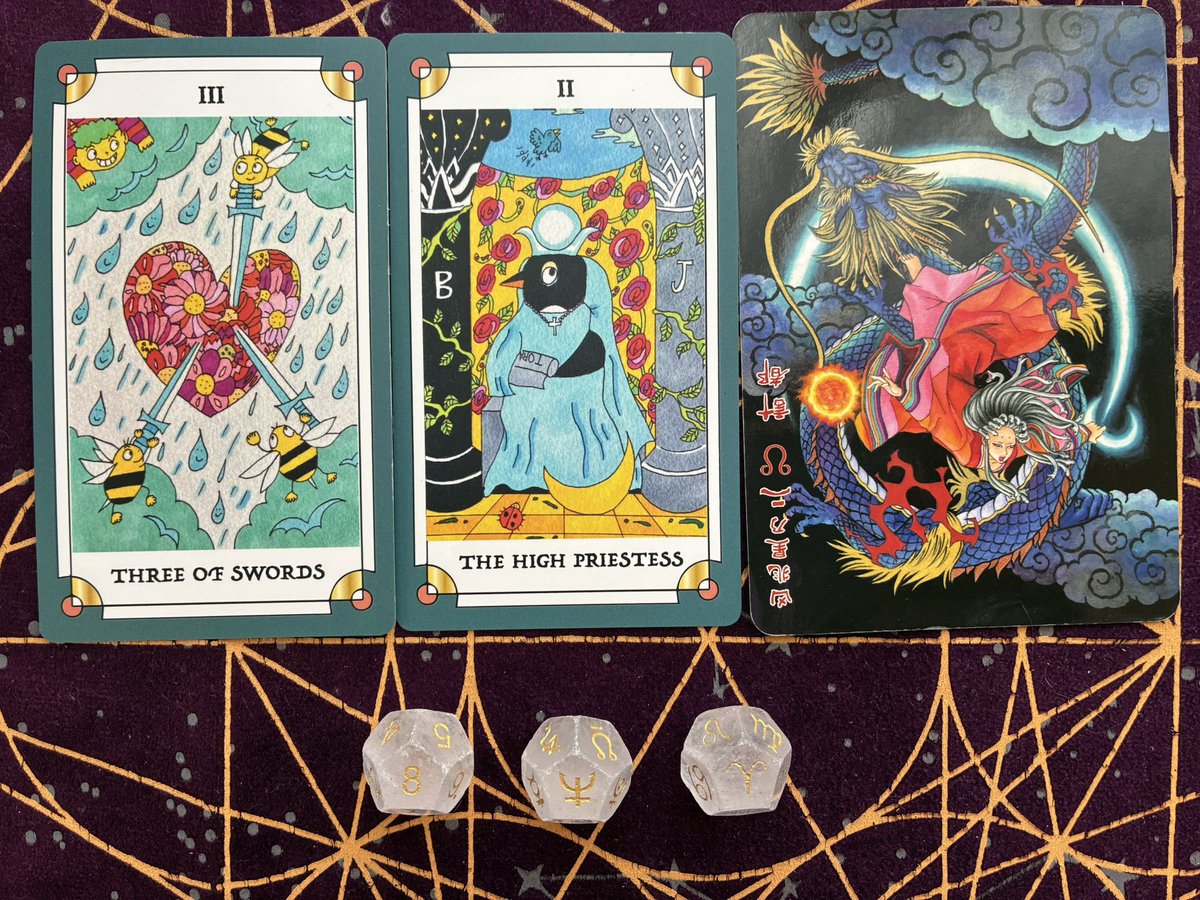 おはようございます♪ 今日一日は？ タロット ソード3、女教皇 起きて