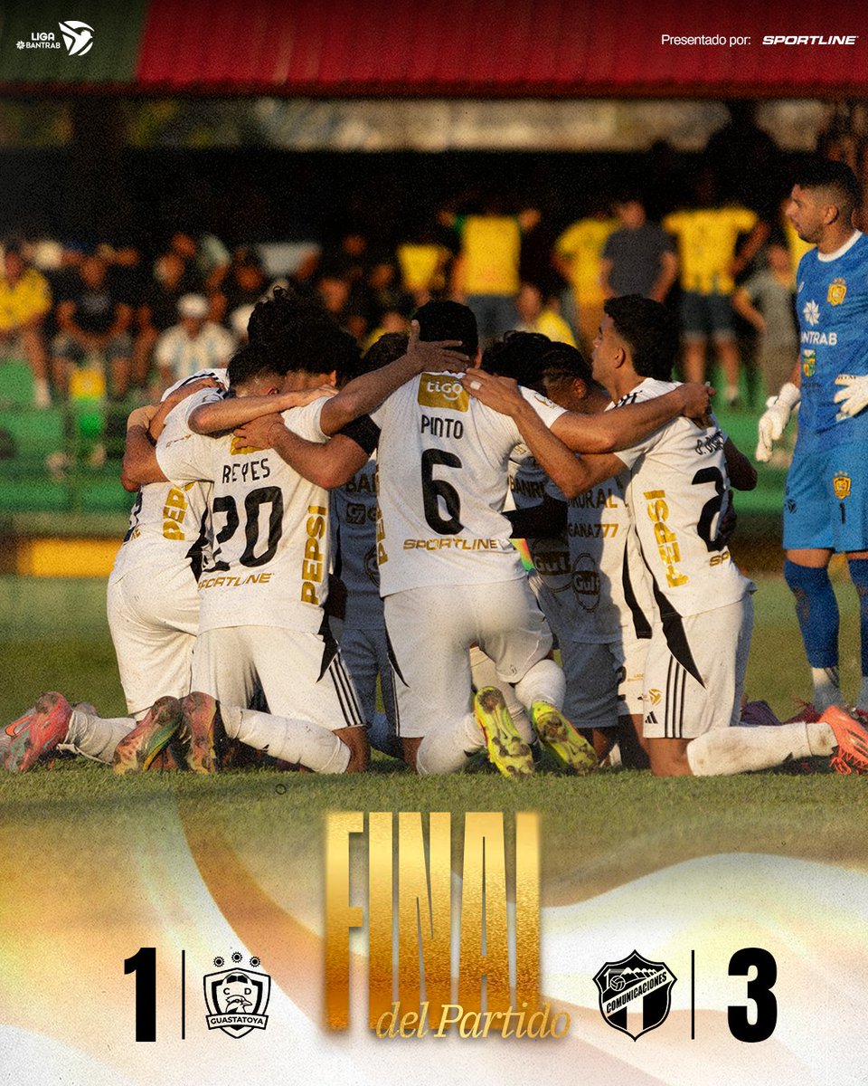 CremasOficial's tweet photo. 🏁 FINAL DEL PARTIDO
CD Guastatoya ( 1 ) 🆚 Comunicaciones FC ( 3 )

Presentado por: Sportline Guatemala

#VamosCremas | #Clausura2026 https://t.co/040gMNy8JF