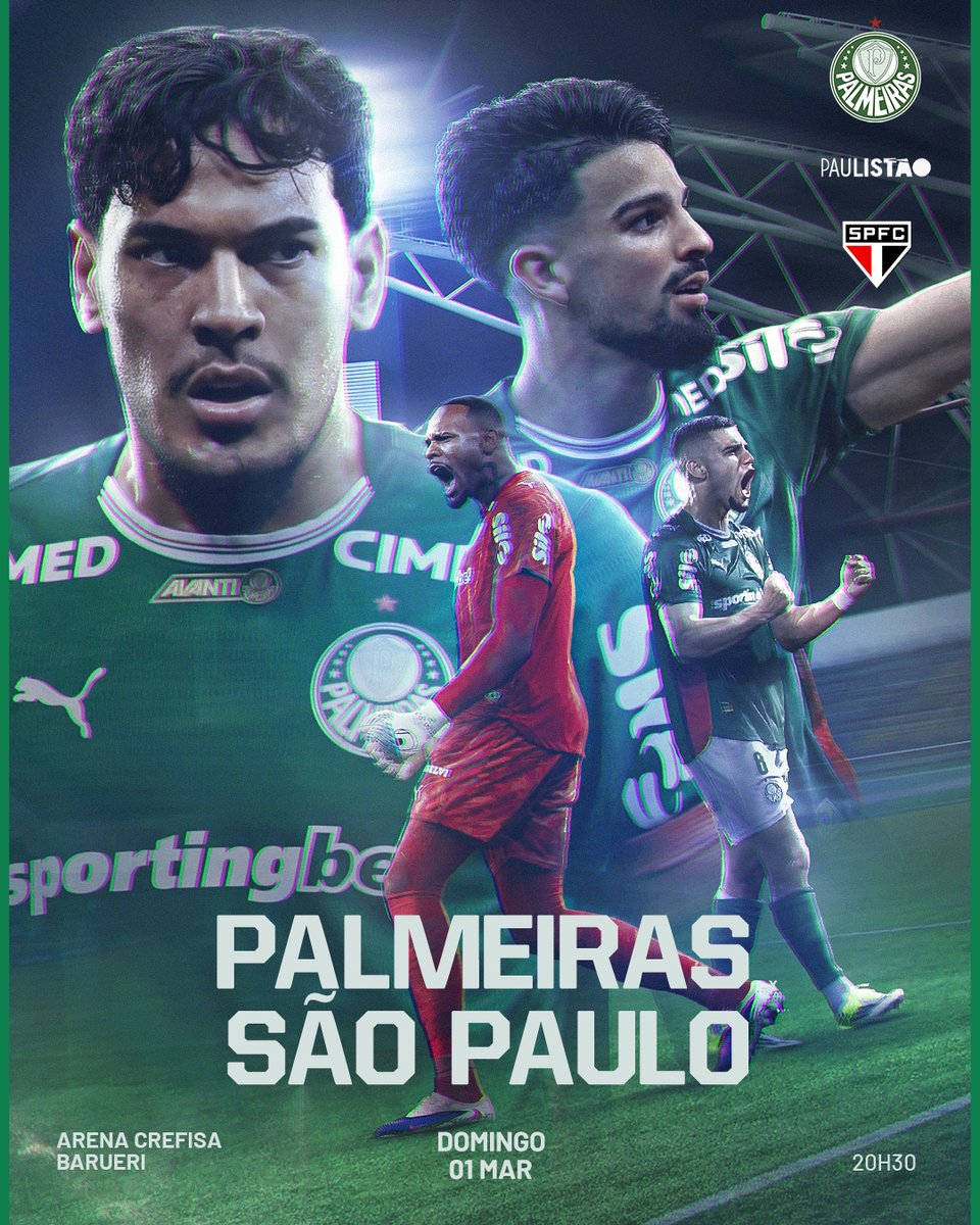 Palmeiras's tweet photo. É DOMINGO DE CHOQUE-REI DECISIVO, TORCIDA QUE CANTA E VIBRA! VAMOS JUNTOS, EM #FAMÍLIAPALMEIRAS, FAZER HISTÓRIA MAIS UMA VEZ E BUSCAR A VAGA NA FINAL DO CAMPEONATO PAULISTA! HOJE É DIA DE SEMIFINAL. HOJE É DIA DE PALMEIRAS! 💚🤍 https://t.co/XoimJ7vEtl