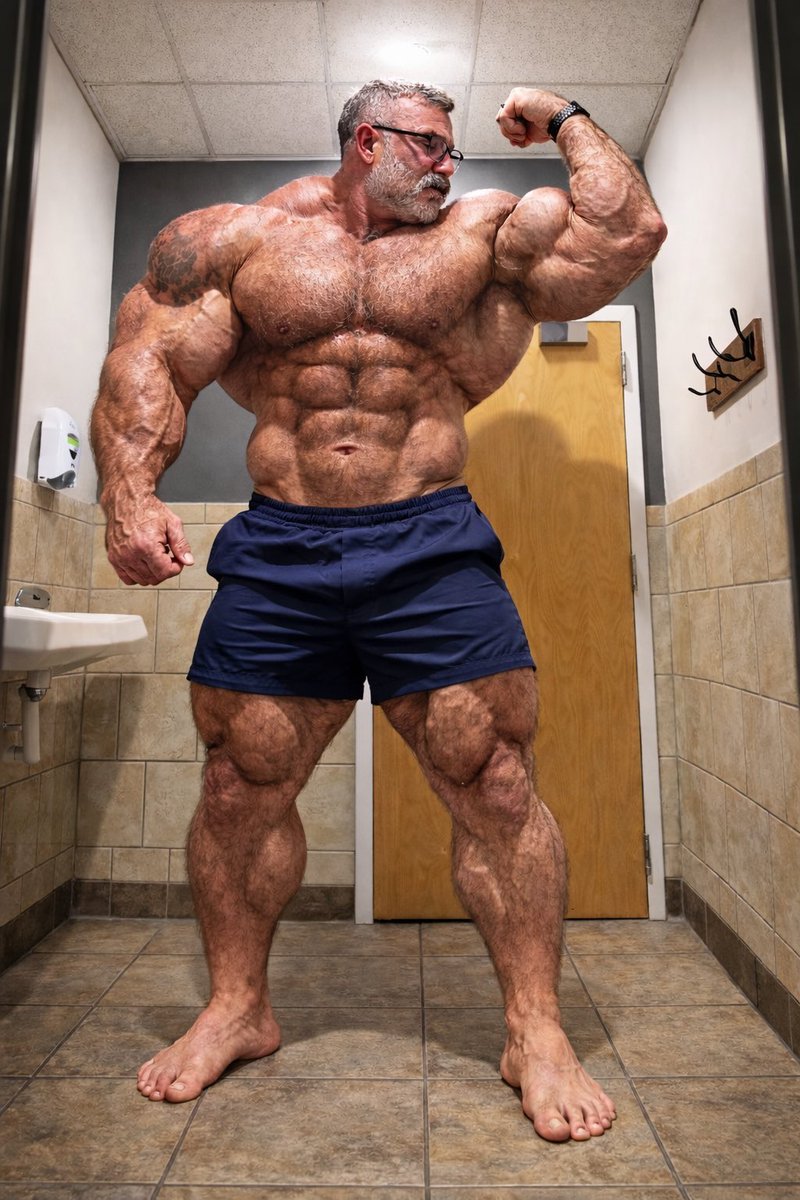 He’s been waiting for you to come out of that stall…..