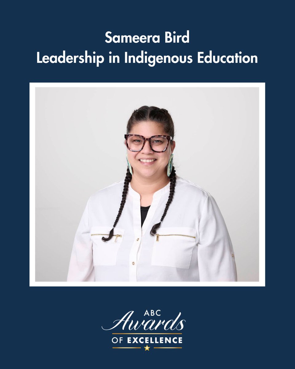 AbbotsfordSD's tweet photo. #ABCAwardsofExcellence Highlight: Leadership in Indigenous Education 

Sameera Bird is recognized for her collaborative approach, which enriches the school community and supports all students in developing understanding at W.J. Mouat Secondary.

#abbyschools #chooseabbyschools https://t.co/ZNyGHPOKmA