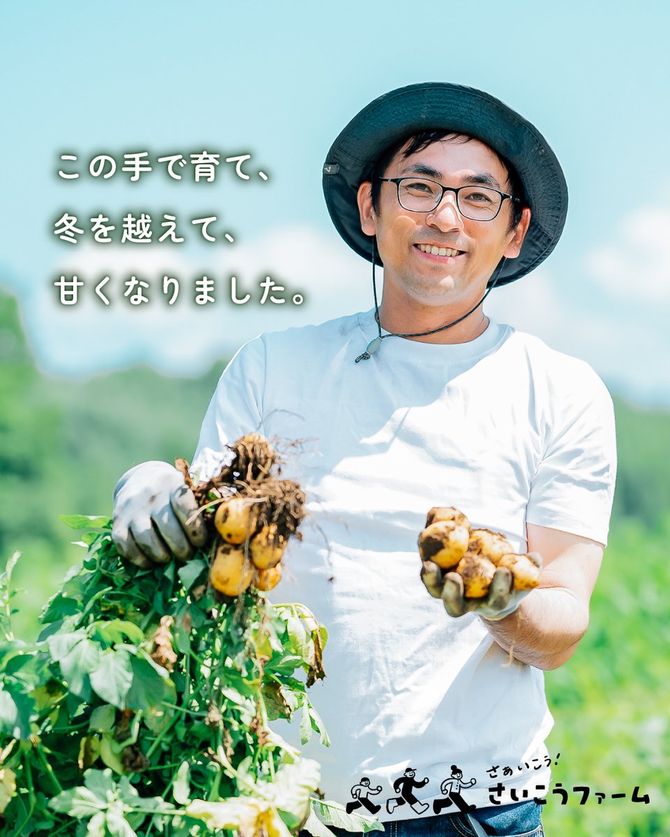 domeky's tweet photo. 越冬じゃがいも2026
【夜明けのうた】発売開始。
冬を越え、約6ヶ月熟成。
加熱すると、まるで砂糖を加えたような甘み。

発売記念10%OFF
クーポン【YOAKENOUTA315】
3/15まで（サイコーの日！）
春のごちそうを、食卓へ。👇
https://t.co/86n8YixiFC

#越冬じゃがいも #北海道野菜 #さいこうファーム https://t.co/qNyvbsn7cz