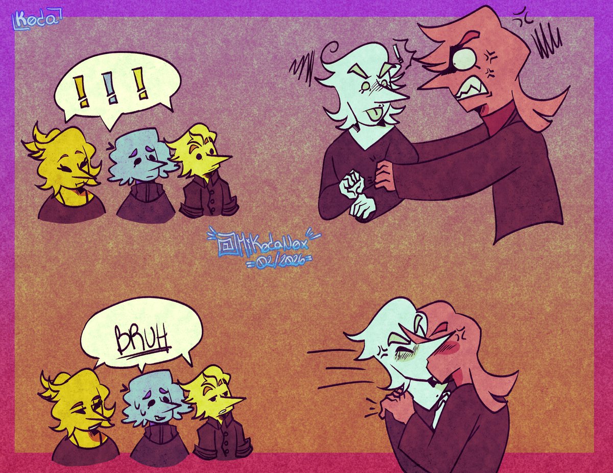 MikodaNox's tweet image. This was very silly to make about pink addisons and spamton lmao haha q(≧▽≦q)

#pinkspam #theaddisons #DELTARUNE  #spamton #addisons