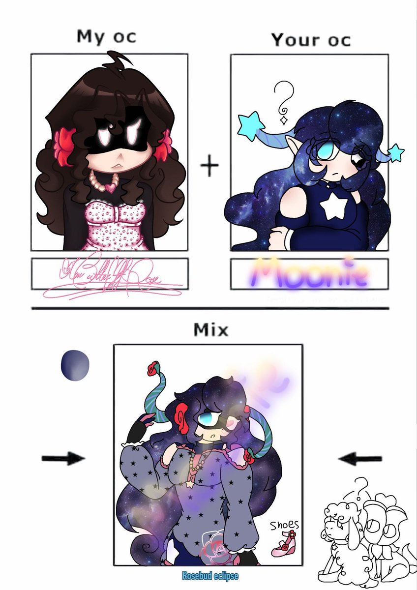 ImButterOffRose's tweet photo. Did this with my mutual @moonie_caramel 
it was rlly fun‼️‼️
(#IMBUTTEROFFROSE #ARTCHALLENGE ) https://t.co/mZ0UEfPYZ4