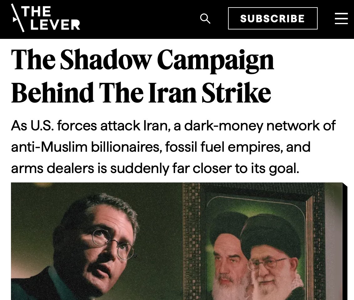 🚨NEW: Inside the dark money network that's been pushing America toward a war with Iran.