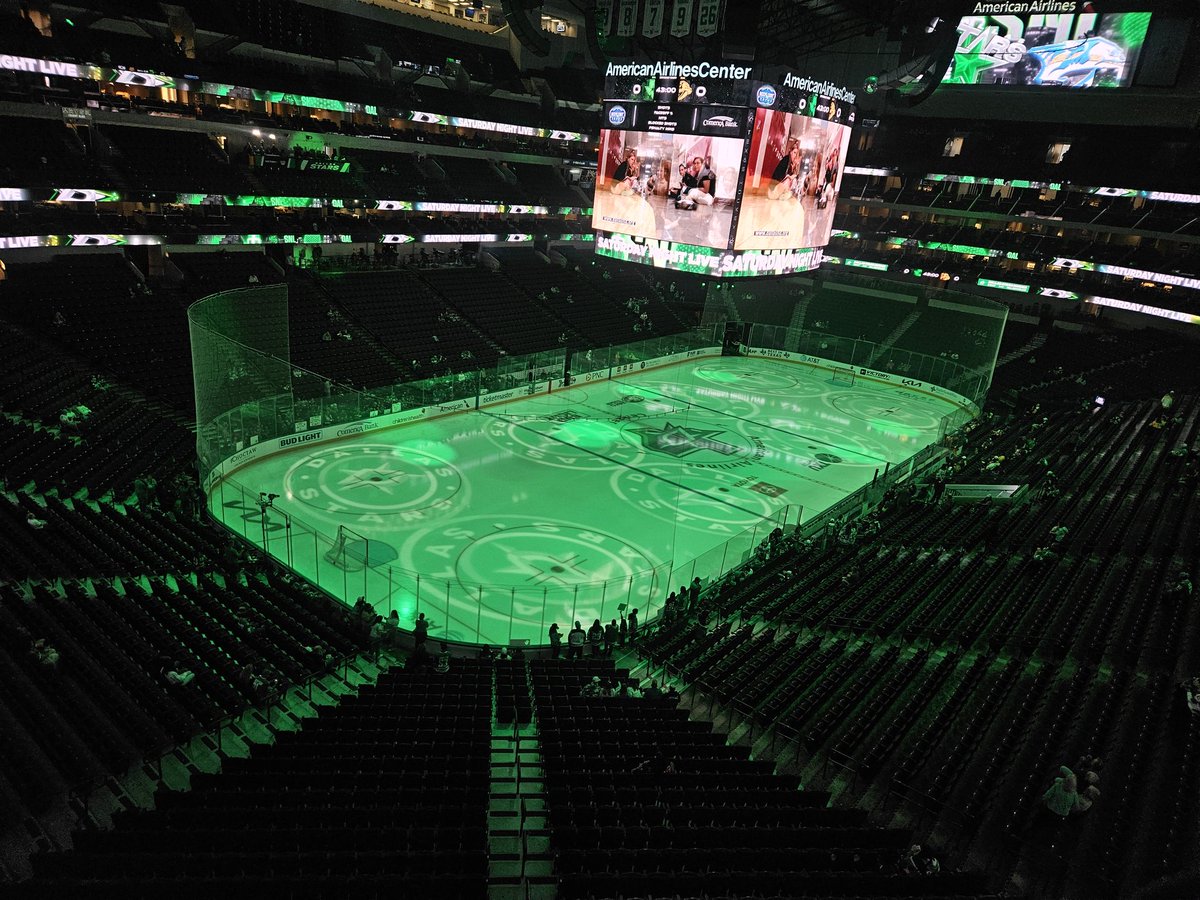 KT23Sports's tweet photo. Seat view for tonight's Stars game vs NSH. #NSHvsDAL #TexasHockey https://t.co/IM98SezOs3