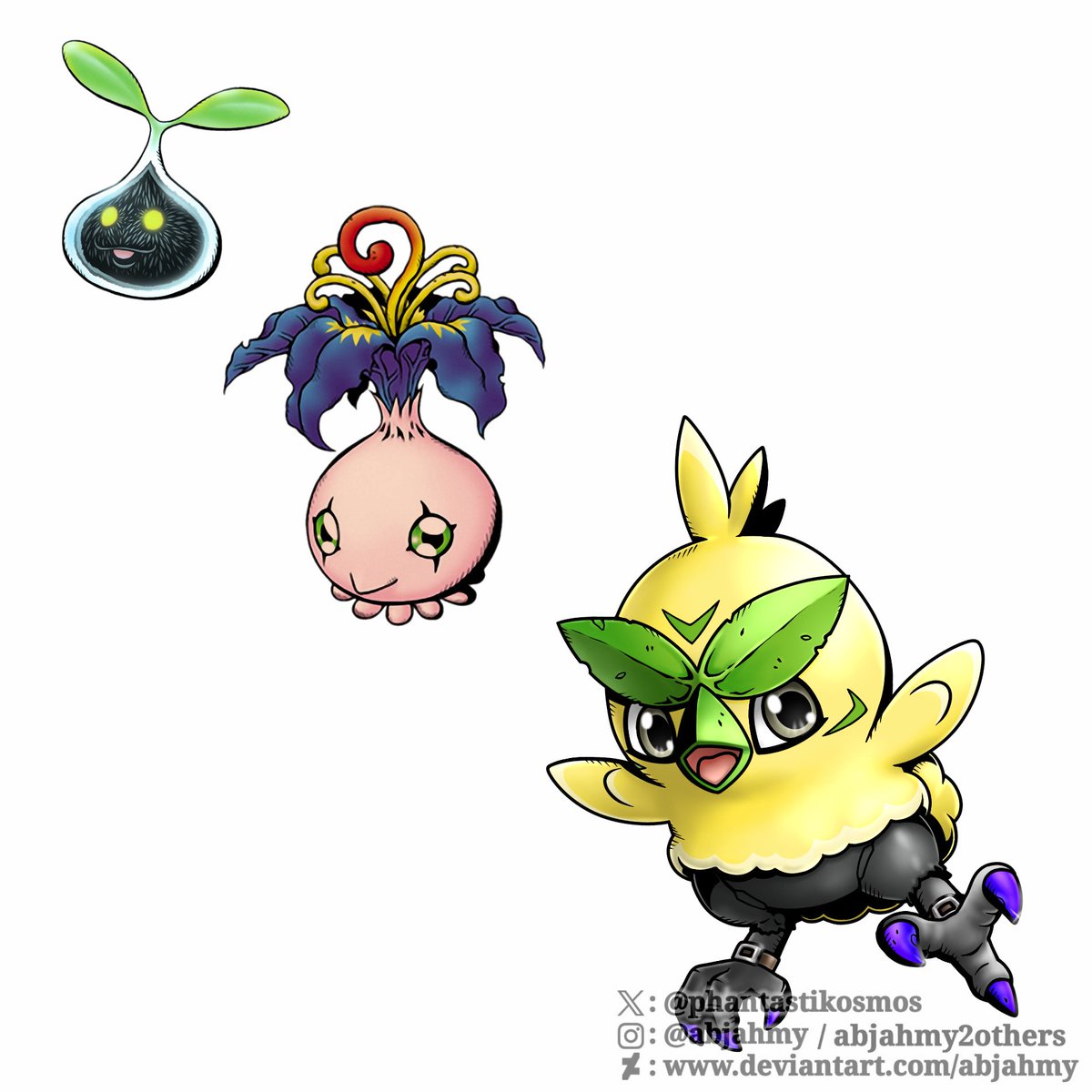 Browt as a Digimon, Browtmon

Newly discovered Digimon. The leaf on its face accumulates energy, that's why he's always moving with his little paws. 

Evolves from Pyocomon (Data)