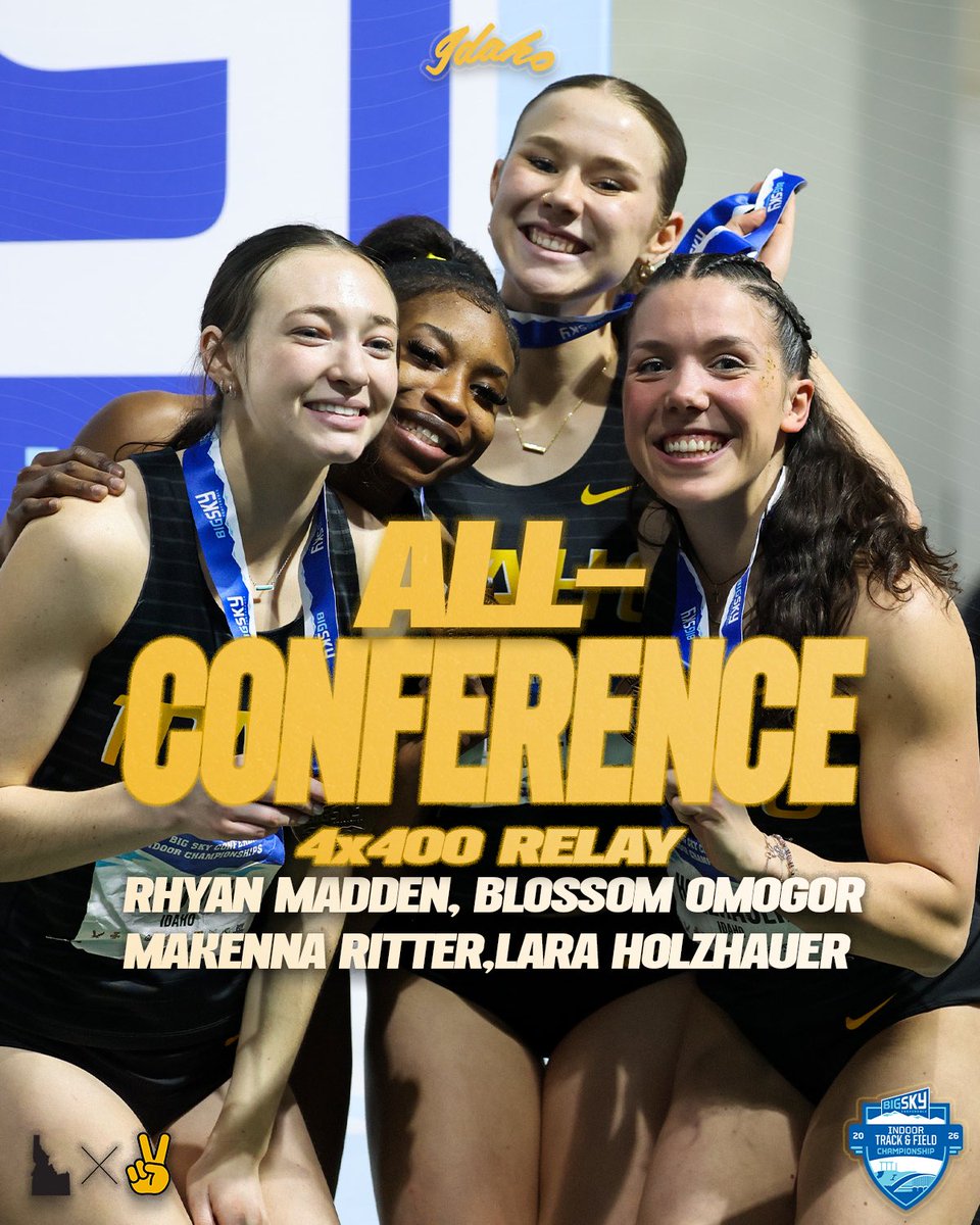IdahoTFXC's tweet photo. What a way to close it 🤯

The women’s 4x400 relay team runs the second fastest time in school history to finish the meet in style ✌️ https://t.co/GnRpC5YoXs