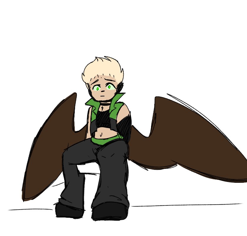 anSmg3simp's tweet photo. The new main is Quince (my TF2 scout oc but he'll be a multi-fandon one)

He's a Rescue up in his own team who all have wings
 has an electrical abily 
Diabetic 
And he's almost always happy 
He loves bows, bats, and throwing knives
His wings are sea eagles
He has a robotic heart https://t.co/XWOIZnEub6