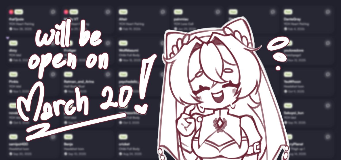 hi hiii sorry for long disappearance after valentines!
Due to packed schedule and holiday prep (again), my #vgencomm will be open on March 20!

From now I only available for Malaysia clients, pls visit my carrd for more info before sliding to my dm