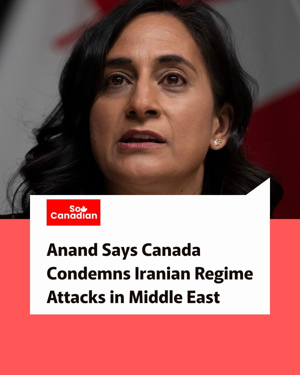 SooCanadian's tweet photo. Anand said Canada “stands with the Iranian people” while strongly condemning attacks by the Iranian regime against Canada’s partners in the Middle East. https://t.co/FXnx5WtGB6