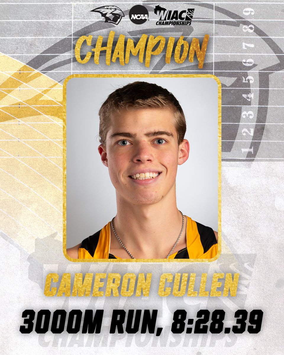 UWOshkoshTitans's tweet photo. .@wiacsports Champion X2 🥇

Cameron Cullen won his second title of the weekend with an 8:28.39 in the 3,000-meter run, becoming the first Titan to win the event since 2009 ⚡️

@UWOTF_CC | #GoldStandard | #d3tf https://t.co/a819tJf22H