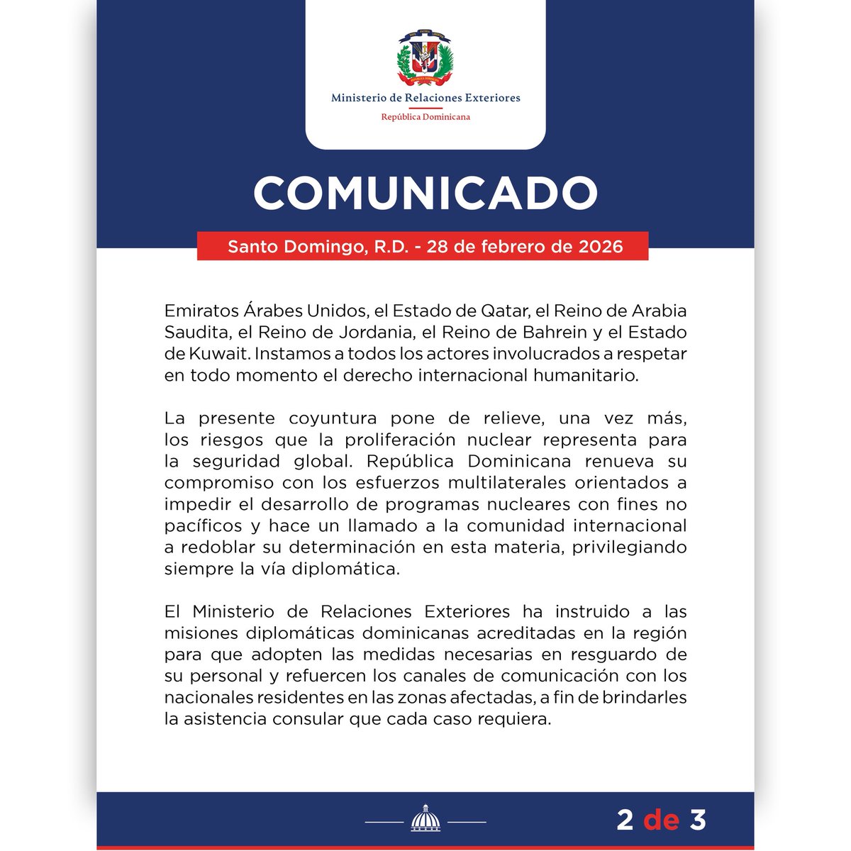 Cancillería de República Dominicana tweet media