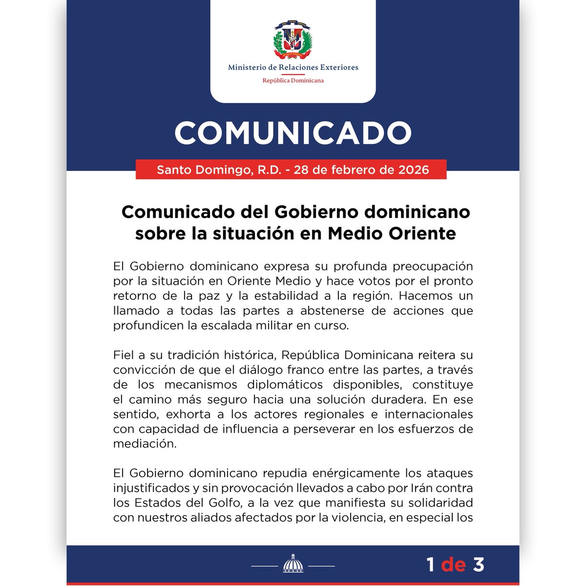 Cancillería de República Dominicana tweet media