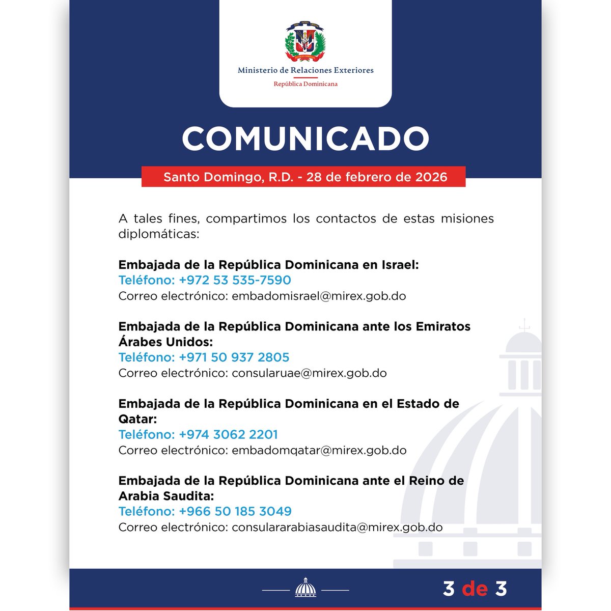 Cancillería de República Dominicana tweet media