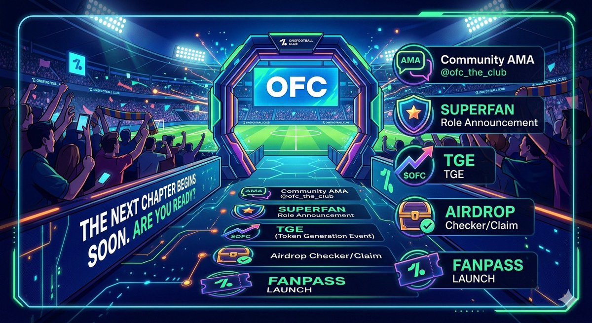 In the coming days/weeks, these are the things you should expect from <a href="/ofc_the_club/">OneFootball Club</a> ecosystem.

•continuation on super fan role nominations 

•community AMA with the official page <a href="/ofc_the_club/">OneFootball Club</a> 

•TGE announcements

•Airdrop checker/claim

•fanpass lauch

Are you ready?🤭💪🏻