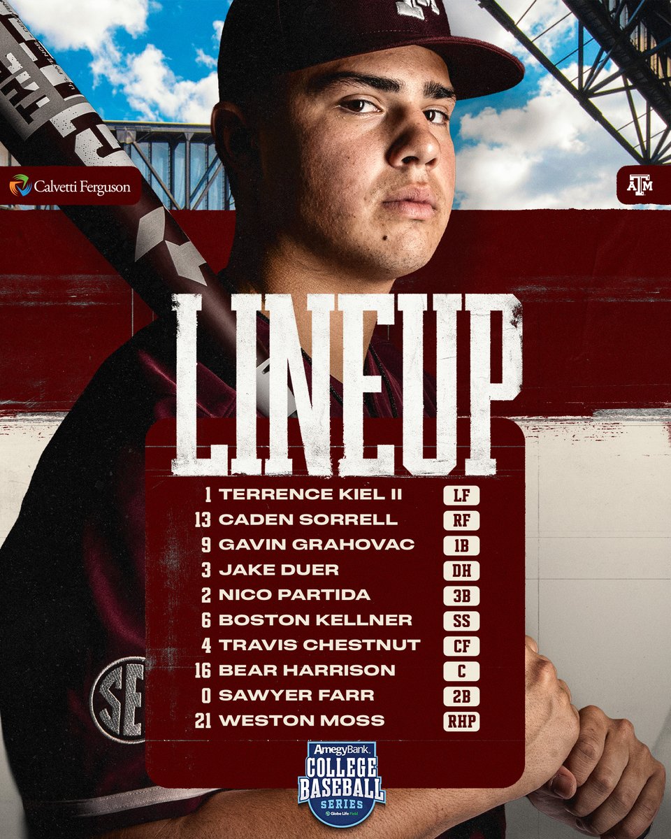 AggieBaseball's tweet photo. Locked in at Globe Life 🔒

New start time: 8:15pm

#GigEm https://t.co/IXL910CvrT