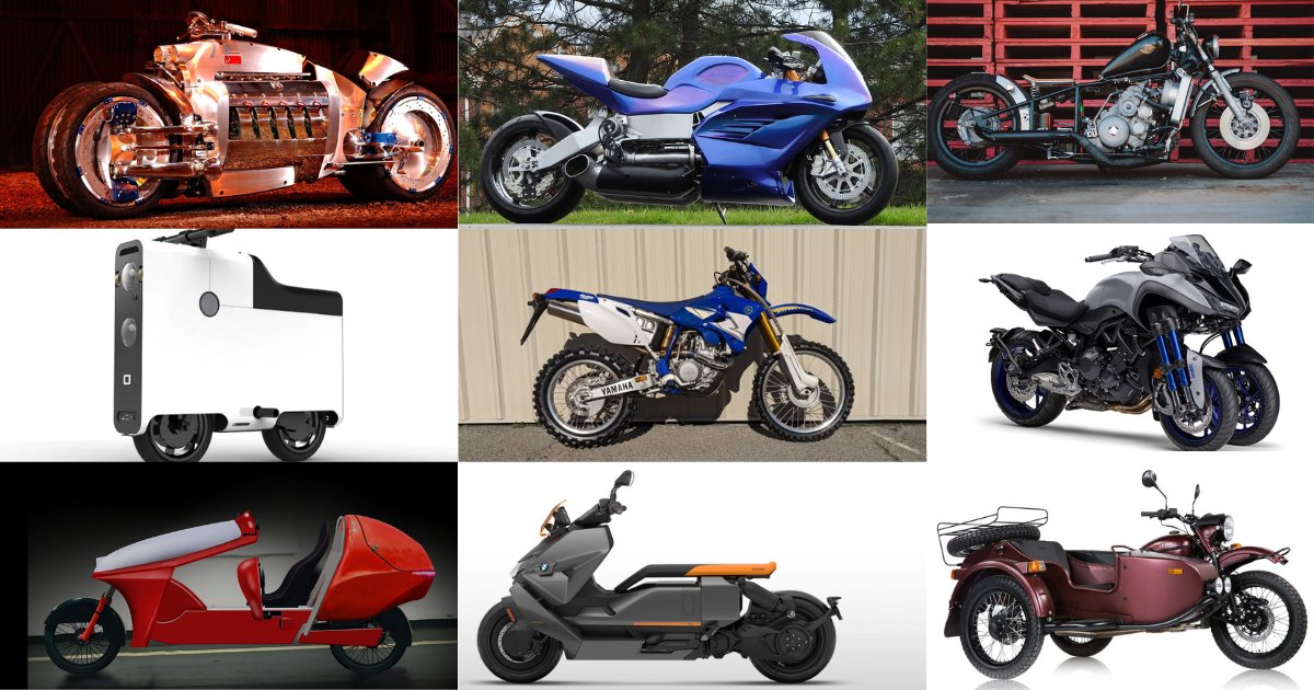Moto_History's tweet photo. Types of unique motorcycles: big engines, super sport, chopper, electric, off road, unique engineering, scooters, and sidecar rigs. #theworldofmotorcycles #allthingsmotorcycle #motorcyclelifestyle #welovemotorcycles #motorcycleengineering https://t.co/N5hNRvZoKL