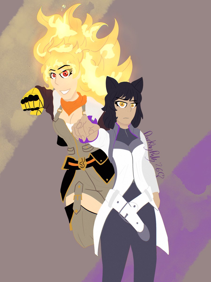 DarklingRuby's tweet photo. Part 1 of a fun little JoJo x RWBY drawing I decided to make! The next part will be Ruby and Weiss :3 #RWBY #RWBYfanart #bumbleby #jojo_anime https://t.co/5B74aQyaKx