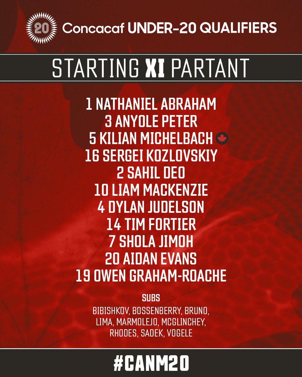 CANMNT_Official's tweet photo. Tonight’s starters against 🇲🇶
–
Les partants de ce soir contre la 🇲🇶

#CANM17 https://t.co/atjvmCs1fT