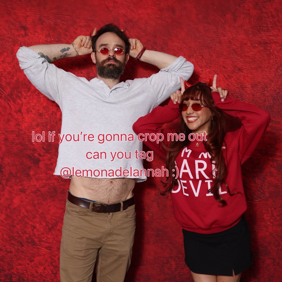 LemonadeLannah's tweet photo. lannah and charlie meet up part two electric boogaloo! look at us in the daredevil era vs daredevil born again era! oh our glow up!  ❤️#DaredevilBornAgain #Scaradise https://t.co/b77V5dkxHi