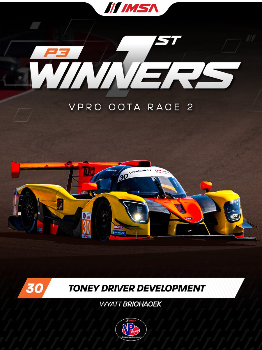 IMSA's tweet photo. BACK TO BACK FOR BOTH CLASSES! 

Congratulations to the VP Racing SportsCar Challenge Race 2 Winners at Circuit of the Americas! https://t.co/gnHedGeIoa