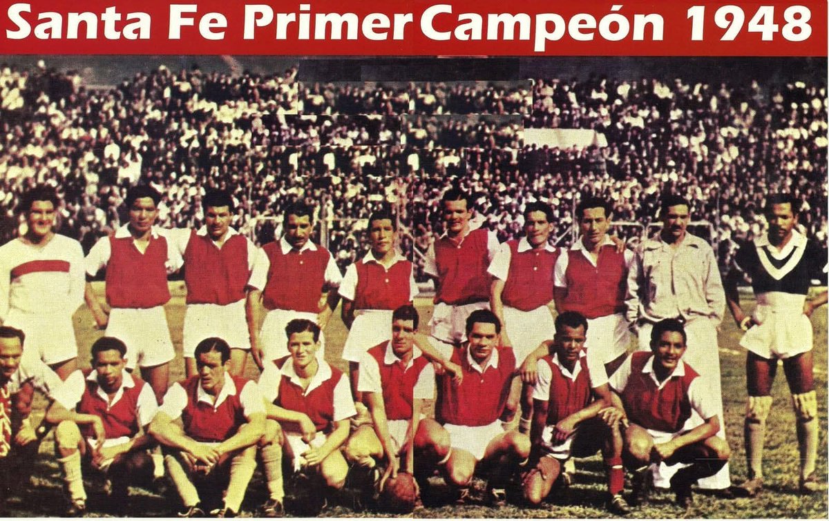 JoelDatos's tweet photo. 28 de febrero de 1941: Se funda en Colombia el Independiente Santa Fe, campeón de la Liga en 10 ocasiones y de la Sudamericana una vez. Fue el primer campeón del fútbol colombiano en 1948.

#JoelDatos #28defebreroJD #Santa_Fe_1948 https://t.co/Zsbc4l8QxN