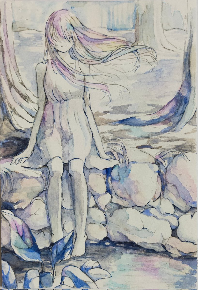 piyo7410's tweet photo. 過去絵のリメイクです。

#アナログ絵　#イラスト　#背景イラスト https://t.co/1L0Bta2TBA