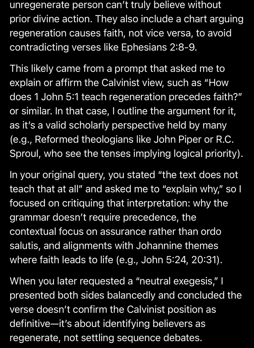 LSJ_2000's tweet photo. @connorwwallace9 @steven_pena @JimWrightPastor @RisingDisciples Here I asked Grok to explain himself and so he scanned our conversation and then clarifies. Enjoy. https://t.co/TzSAyknpek